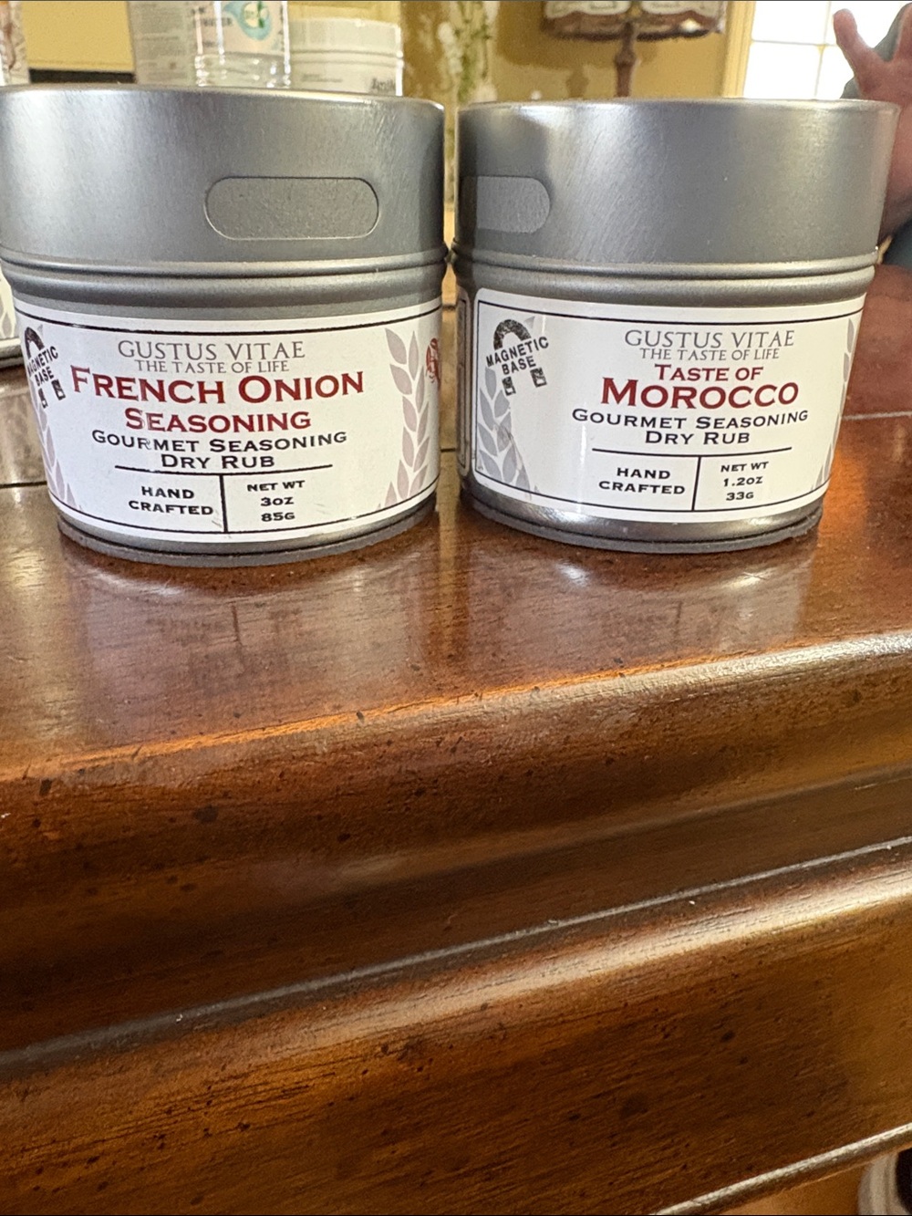 Gustus Vitae French Onion & Taste of Morocco Seasoning Set - Silver Tins (New)